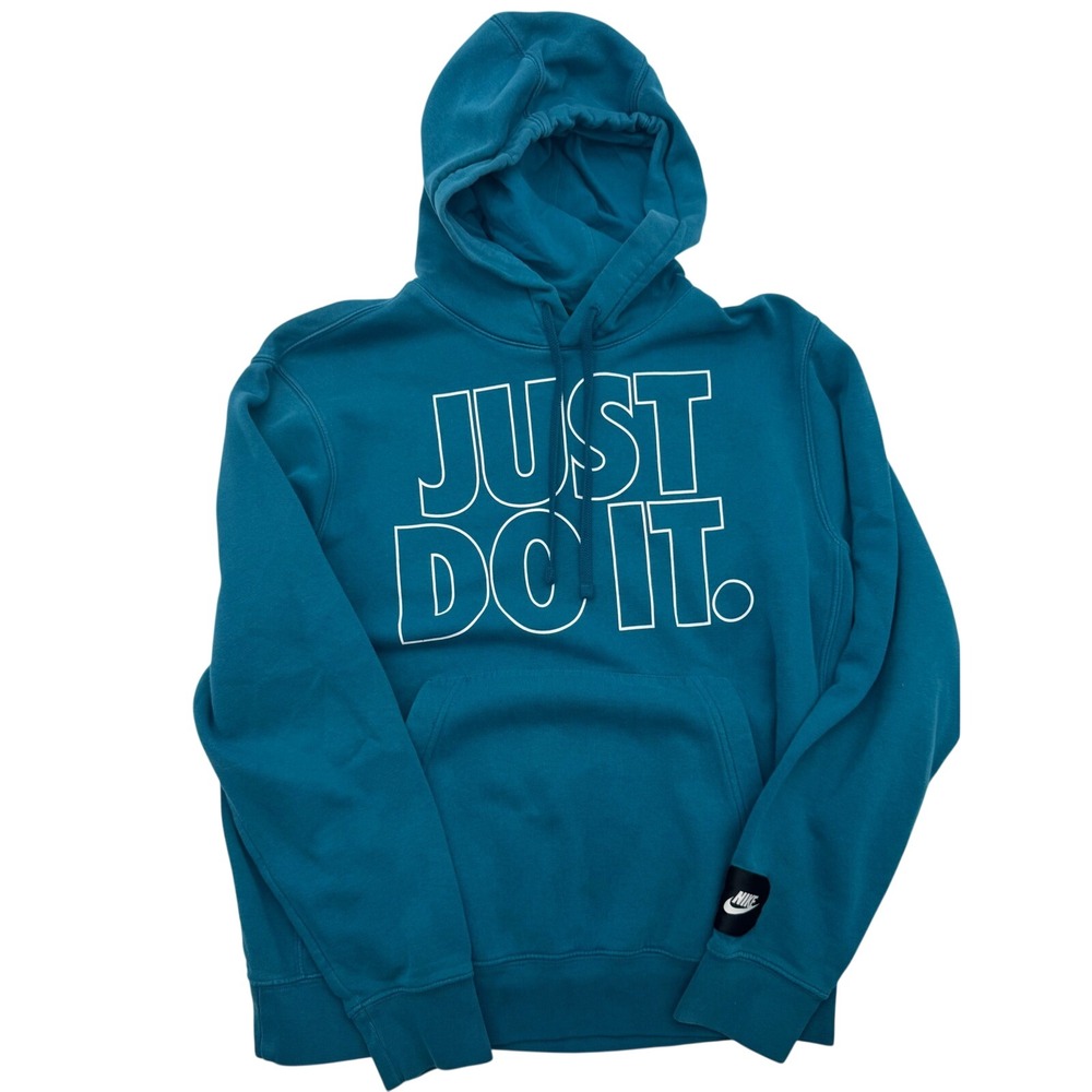 Nike Just Do It Graphic‎ Hoodie Teal Womens Medium